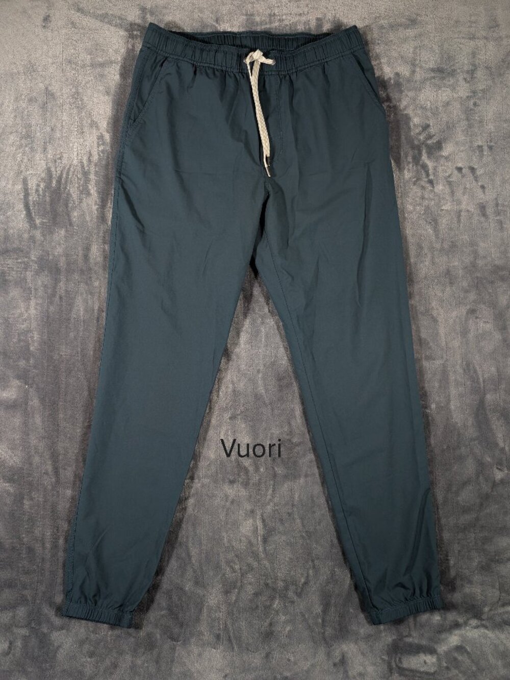 Vuori Jogger Pants Mens Sm Teal Kore Woven Slim Brief Lined Drawstring Gym, 1264